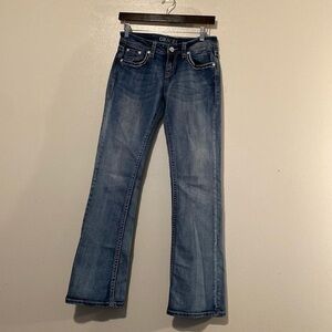 Grace in LA embroidery, western stich, and accent sequins 5 pocket denim jeans
